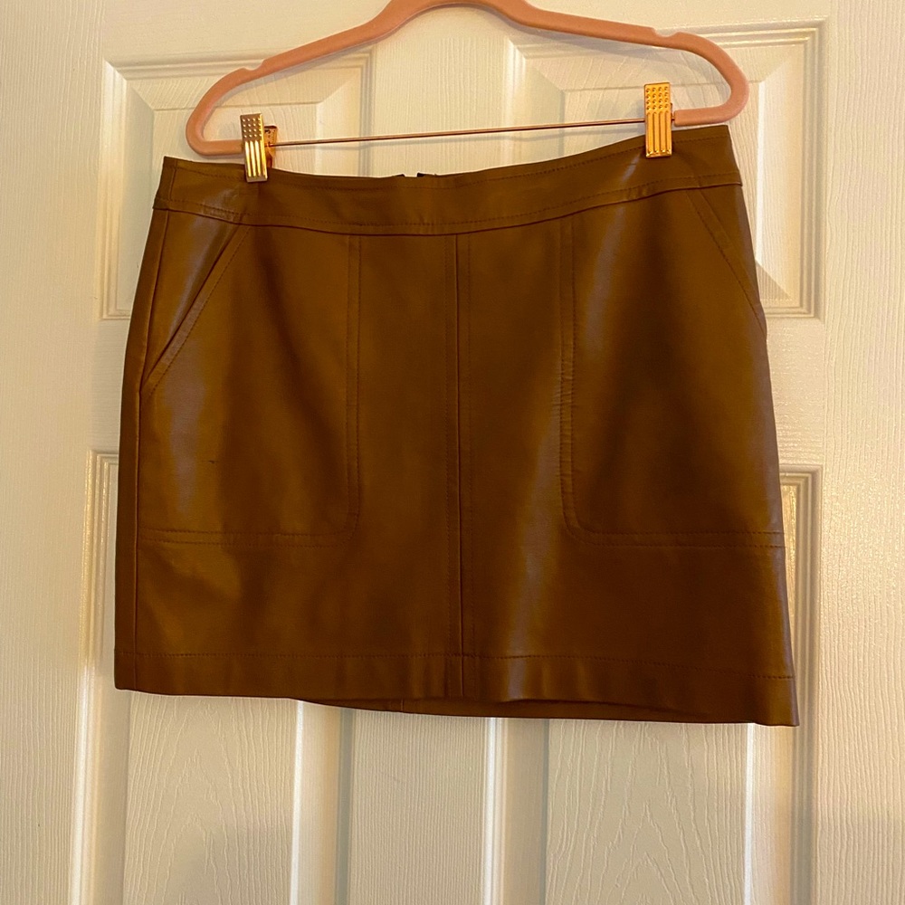 Faux Leather Mini Skirt - Size M